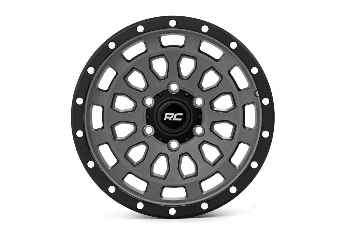 GMC V1500 Wheel - Rough Country - 87 Series, Simulated Beadlock - Gray/Black - 1987